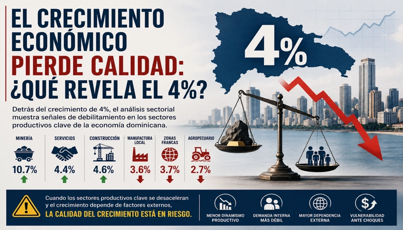 Calidad del crecimiento económico en República Dominicana análisis del crecimiento de 4 por ciento