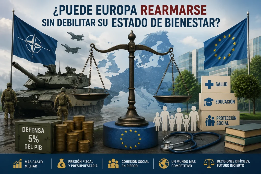 Estado de bienestar en Europa y aumento del gasto militar.